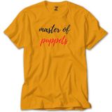 Z zepplin Metallica Master Of Puppets Text Sarı Tişört - XS