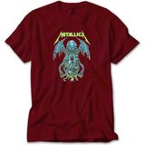Z zepplin Metallica Octopus Bat Kırmızı Tişört - 3XL