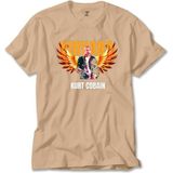 Z zepplin Nirvana Kurt Cobain Guitar Angel Krem Tişört - XL