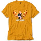 Z zepplin Nirvana Kurt Cobain Guitar Angel Sarı Tişört - XL