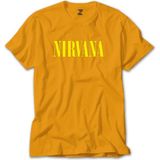 Z zepplin Nirvana Yazı Sarı Sarı Tişört - M