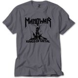 Z Zepplin RT5961 Manowar Kings Of Metal Black Gri Erkek T-shirt
