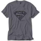 Z zepplin Supermn Distrod Logo Gri Tişört - XL