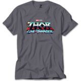 Z zepplin Thor Love And Thunder Logo Blue Gri Tişört - S