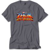 Z zepplin Thor Love And Thunder Logo Gri Tişört - XL