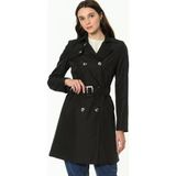 Z6642 DEWBERRY BAYAN TRENÇKOT-SİYAH - XL - Siyah