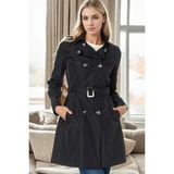 Z9642 Dewberry Bayan Trençkot-Lacivert - XL