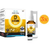 Zade Vital D3 Vitamini 1000 IU Sprey 20 ml - 3 Adet (Toplam 60 ml) - Dezenfektan Hediyeli (%72 Alkol)