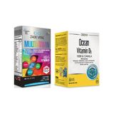 Zade Vital Koenzim Q10 Içeren Takviye Edici Gıda 30 Bitkisel Kapsül+Ocean D3 Vitamini 1000 Iu Damla 50 ml