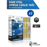 Zade Vital Premium Omega 3 Balık Yağı 45 Yumuşak Kapsül - (2'li) Genel Destek İçeren Takviye
