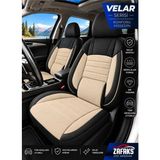 Zafaks Fiat Egea Cross Uyumlu Velar Serisi Keten Oto Koltuk Kılıfı – Ortopedik Tam Set - Siyah - Bej