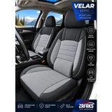 Zafaks Fiat Egea Cross Uyumlu Velar Serisi Tay Tüyü Oto Koltuk Kılıfı – Ortopedik Tam Set - Gri - Siyah