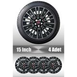 ZAFAKS Fiat Egea Urban 15 Inç Jant Kapak Seti Gri&siyah (5 BİJON 15 İNÇ TÜM FIAT MODELLERLE UYUMLUDUR)