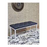 Zafir Beyaz Boyalı - L - Ayaklı 100 cm x 38 cm Oturak - Bench - Makyaj Taburesi - Makyaj Oturak Füme Renk 100 x 40 Boyut/Ebat