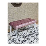 Zafir Beyaz Boyalı Tel Ayaklı 90 cm Puf Bench - Puf - Bench - Kasalı Oturak - Oturak - Yatak Ucu Puf Pembe Renk 90 x 41 Boyut/Ebat
