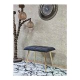 Zafir Gold Sivriltme Ayaklı 60 cm Puf Bench - Puf - Bench - Oturak - Mutfak Oturağı - Antre Oturağı Füme Renk 60 x 40 Boyut/Ebat