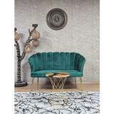 Zafir Ikili Papatya Çay Seti Koltuk Gold Sivriltme Ayak, Balkon, Salon, Ofis, Koltuk Takımı, Ikili Berjer - Zümrüt Yeşil - Tek Ebat