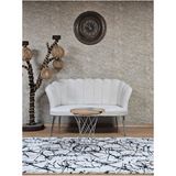 Zafir Ikili Papatya Çay Seti Koltuk Krom Sivriltme Ayak, Balkon, Salon, Ofis, Koltuk Takımı, Ikili Berjer - Krem - Tek Ebat