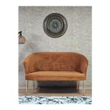 Zafir İkili TEDDY Gold Kaplama Telli Ayak Çay Seti Koltuk İkili Berjer , Balkon, Salon, Ofis Kiremit Renk 110 x 49 Boyut/Ebat