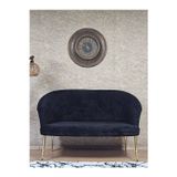 Zafir İkili TEDDY Gold Kaplama Telli Ayak Çay Seti Koltuk İkili Berjer , Balkon, Salon, Ofis Siyah Renk 110 x 49 Boyut/Ebat