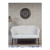 Zafir İkili TEDDY Siyah Boyalı Telli Ayak Çay Seti Koltuk İkili Berjer , Balkon, Salon, Ofis Krem Renk 40,5 Boyut/Ebat
