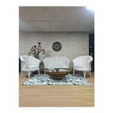 Zafir İstiridye Takım Beyaz Boyalı Telli Ayak Çay Seti Koltuk Takımı Krem Renk 110 x 48 Boyut/Ebat