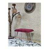 Zafir Krom Sivriltme Ayaklı 60 cm Puf Bench - Puf - Bench - Oturak - Mutfak Oturağı - Antre Oturağı Bordo Renk 60 x 40 Boyut/Ebat