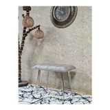 Zafir Krom Sivriltme Ayaklı 60 cm Puf Bench - Puf - Bench - Oturak - Mutfak Oturağı - Antre Oturağı Gri Renk 60 x 40 Boyut/Ebat