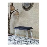 Zafir Metal Beyaz Tel Ayaklı 60 cm Puf Bench - Puf - Bench - Oturak - Mutfak Oturağı - Antre Oturağı Füme Renk 60 x 40 Boyut/Ebat