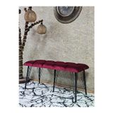 Zafir Metal Siyah Tel Ayaklı 100 cm Puf Bench - Puf - Bench - Oturak - Mutfak Oturağı - Antre Oturağı Bordo Renk 100 x 40 Boyut/Ebat