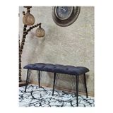 Zafir Metal Siyah Tel Ayaklı 100 cm Puf Bench - Puf - Bench - Oturak - Mutfak Oturağı - Antre Oturağı Füme Renk 100 x 40 Boyut/Ebat