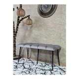 Zafir Metal Siyah Tel Ayaklı 100 cm Puf Bench - Puf - Bench - Oturak - Mutfak Oturağı - Antre Oturağı Gri Renk 100 x 40 Boyut/Ebat