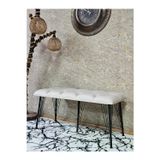 Zafir Metal Siyah Tel Ayaklı 100 cm Puf Bench - Puf - Bench - Oturak - Mutfak Oturağı - Antre Oturağı Krem Renk 100 x 40 Boyut/Ebat