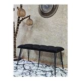 Zafir Metal Siyah Tel Ayaklı 100 cm Puf Bench - Puf - Bench - Oturak - Mutfak Oturağı - Antre Oturağı Siyah Renk 100 x 40 Boyut/Ebat