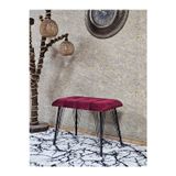 Zafir Metal Siyah Tel Ayaklı 60 cm Puf Bench - Puf - Bench - Oturak - Mutfak Oturağı - Antre Oturağı Bordo Renk 60 x 40 Boyut/Ebat