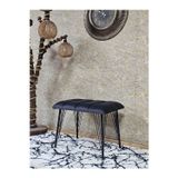 Zafir Metal Siyah Tel Ayaklı 60 cm Puf Bench - Puf - Bench - Oturak - Mutfak Oturağı - Antre Oturağı Füme Renk 60 x 40 Boyut/Ebat