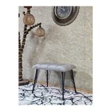 Zafir Metal Siyah Tel Ayaklı 60 cm Puf Bench - Puf - Bench - Oturak - Mutfak Oturağı - Antre Oturağı Gri Renk 60 x 40 Boyut/Ebat