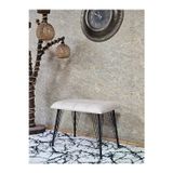Zafir Metal Siyah Tel Ayaklı 60 cm Puf Bench - Puf - Bench - Oturak - Mutfak Oturağı - Antre Oturağı Krem Renk 60 x 40 Boyut/Ebat