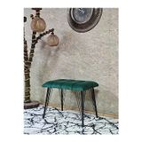 Zafir Metal Siyah Tel Ayaklı 60 cm Puf Bench - Puf - Bench - Oturak - Mutfak Oturağı - Antre Oturağı Yeşil Renk 60 x 40 Boyut/Ebat