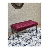 Zafir Siyah Boyalı Tel Ayaklı 90 cm Puf Bench - Puf - Bench - Kasalı Oturak - Oturak - Yatak Ucu Puf Bordo Renk 90 x 41 Boyut/Ebat