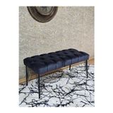 Zafir Siyah Boyalı Tel Ayaklı 90 cm Puf Bench - Puf - Bench - Kasalı Oturak - Oturak - Yatak Ucu Puf Füme Renk 90 x 41 Boyut/Ebat