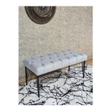 Zafir Siyah Boyalı Tel Ayaklı 90 cm Puf Bench - Puf - Bench - Kasalı Oturak - Oturak - Yatak Ucu Puf Gri Renk 90 x 41 Boyut/Ebat
