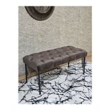 Zafir Siyah Boyalı Tel Ayaklı 90 cm Puf Bench - Puf - Bench - Kasalı Oturak - Oturak - Yatak Ucu Puf Kahverengi Renk 90 x 41 Boyut/Ebat