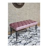 Zafir Siyah Boyalı Tel Ayaklı 90 cm Puf Bench - Puf - Bench - Kasalı Oturak - Oturak - Yatak Ucu Puf Pembe Renk 90 x 41 Boyut/Ebat