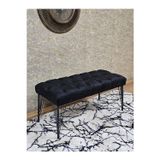 Zafir Siyah Boyalı Tel Ayaklı 90 cm Puf Bench - Puf - Bench - Kasalı Oturak - Oturak - Yatak Ucu Puf Siyah Renk 90 x 41 Boyut/Ebat