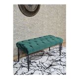 Zafir Siyah Boyalı Tel Ayaklı 90 cm Puf Bench - Puf - Bench - Kasalı Oturak - Oturak - Yatak Ucu Puf Yeşil Renk 90 x 41 Boyut/Ebat