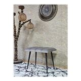 Zafir Siyah Sivriltmel Ayaklı 60 cm Puf Bench - Puf - Bench - Oturak - Mutfak Oturağı - Antre Oturağı Gri Renk 60 x 40 Boyut/Ebat