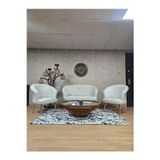 Zafir TEDDY Takım Gold Kaplama Sivriltme Ayak Çay Seti Koltuk - Berjer , Balkon, Salon, Ofis Krem Renk 40 x 125 Boyut/Ebat