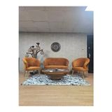 Zafir TEDDY Takım Gold Kaplama Telli Ayak Çay Seti Koltuk - Berjer , Balkon, Salon, Ofis Kiremit Renk 40 x 125 Boyut/Ebat