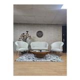 Zafir TEDDY Takım Krom Kaplama Sivriltme Ayak Çay Seti Koltuk - Berjer , Balkon, Salon, Ofis Krem Renk 40 x 125 Boyut/Ebat
